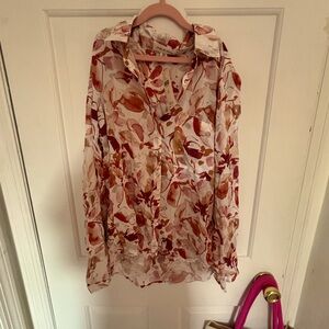 Women's Anthropologie flowered blouse